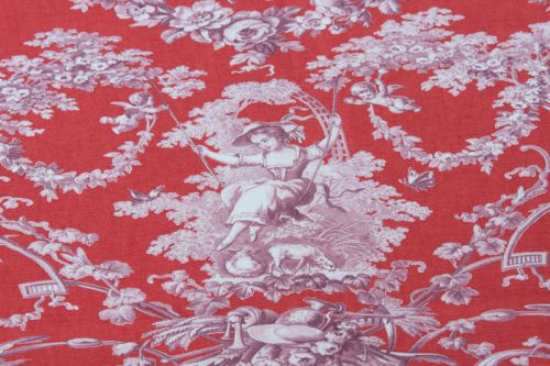 Toile de Jouy Stoff Joseph Rouge