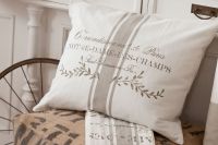 Shabby Chic Kissenbezug Paris Beige 50 cm x 60 cm