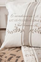 Shabby Chic Kissenbezug Paris Beige 50 cm x 60 cm