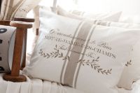 Shabby Chic Kissenbezug Paris Beige 50 cm x 60 cm