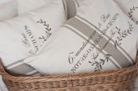 Shabby Chic Kissenbezug Paris Beige 50 cm x 60 cm