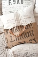 Shabby Chic Kissenbezug Paris Beige 50 cm x 60 cm