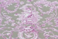 Toile de Jouy Stoff Joseph Fuchsia Gris