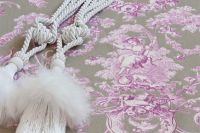 Toile de Jouy Stoff Joseph Fuchsia Gris