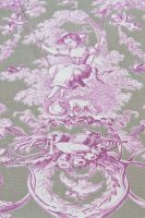 Toile de Jouy Stoff Joseph Fuchsia Gris