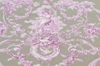 Toile de Jouy Stoff Joseph Fuchsia Gris