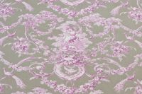 Toile de Jouy Stoff Joseph Fuchsia Gris
