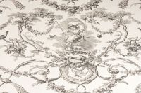 Toile de Jouy Stoff Joseph Ivory Gris 280 cm x 115 cm