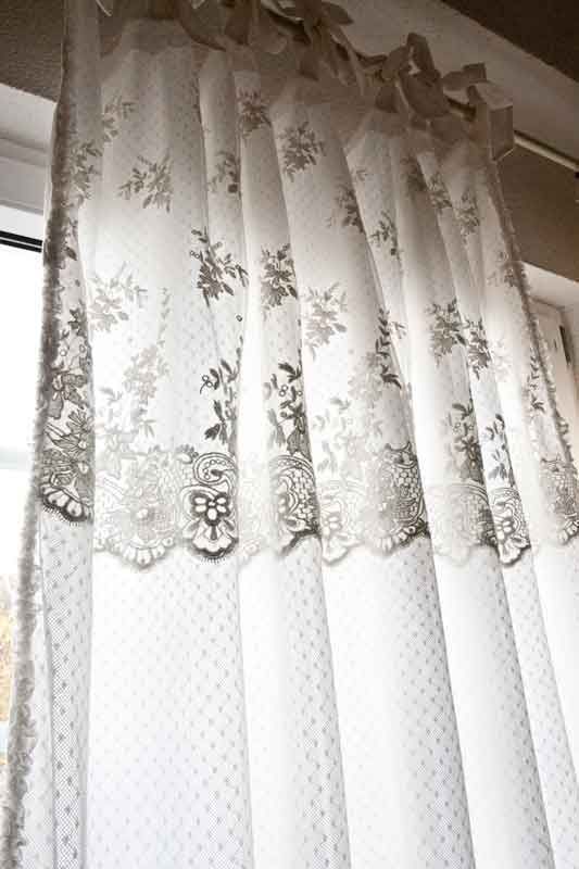 Shabby Chic Gardine Nizza In Weiss Mit Spitze Im Sale Romantisch Wohnen Atelier Abassi