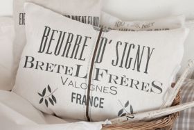 Jeanne dArc Leinen-Kissenbezug Bretel weiß 50 cm x 70 cm