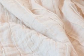 Landhausstoff Crinkle white