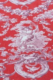 Toile de Jouy Stoff Joseph Rouge