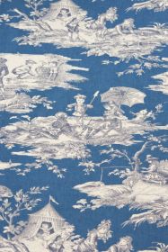 Toile de Jouy Stoff Marine