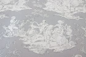 Toile de Jouy Stoff Le Havre Hellgrau