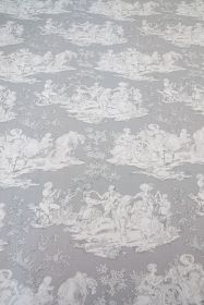 Toile de Jouy Stoff Le Havre Hellgrau