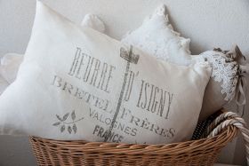 Jeanne d´Arc Leinen-Kissenbezug Bretel new 50 cm x 70 cm