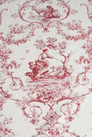 Toile de Jouy Stoff Grimaud Rouge