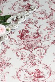 Toile de Jouy Stoff Grimaud Rouge