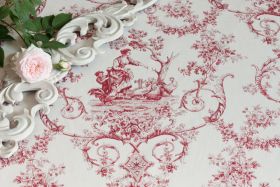 Toile de Jouy Stoff Grimaud Rouge